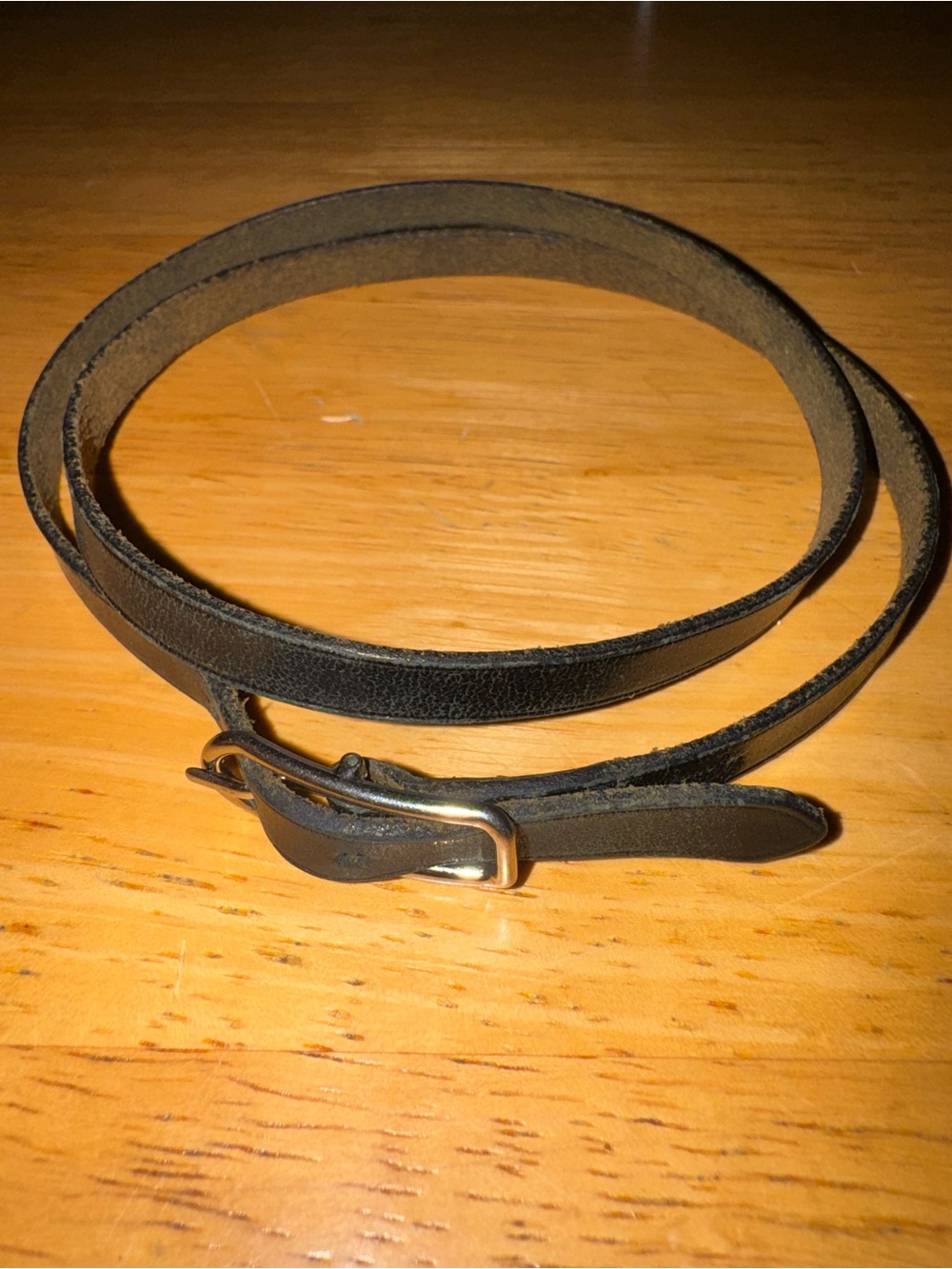 Hermès authentic Hapi Black Leather Double Tour Wrap Bracelet / Choker